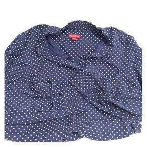 Navy polka dot blouse