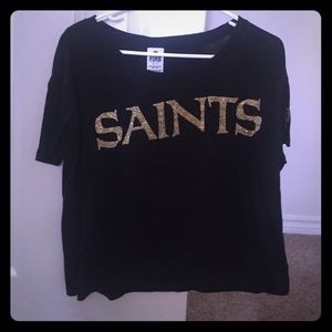 Loose Fit VS Pink NFL New Orleans Saints Crop Top