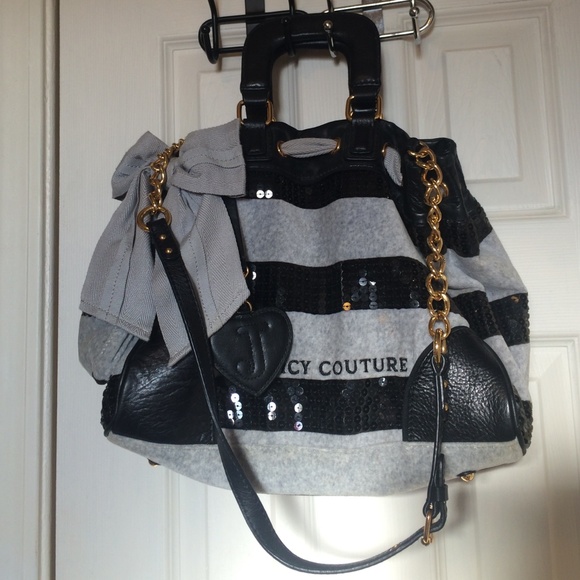 Authentic Juicy Couture Leather sequined handbag