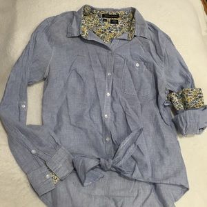 Unique crop cotton button down