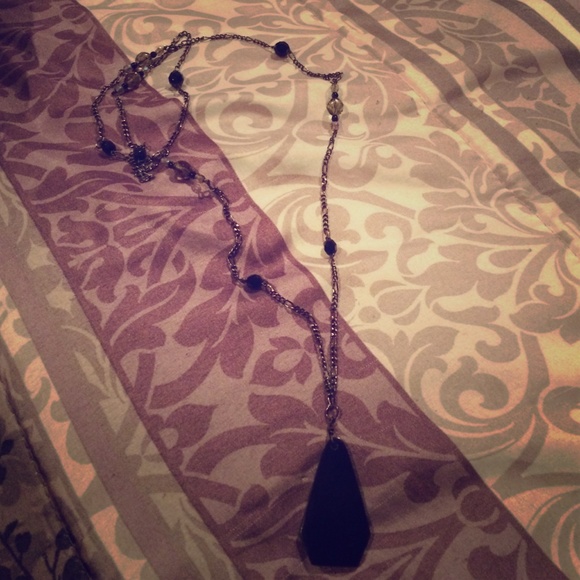 Black on black necklace