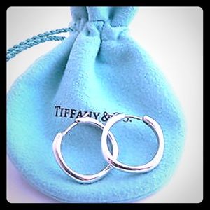 Tiffany & Co cushion hoop sterling silver earrings