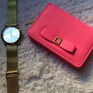 Bright pink wallet