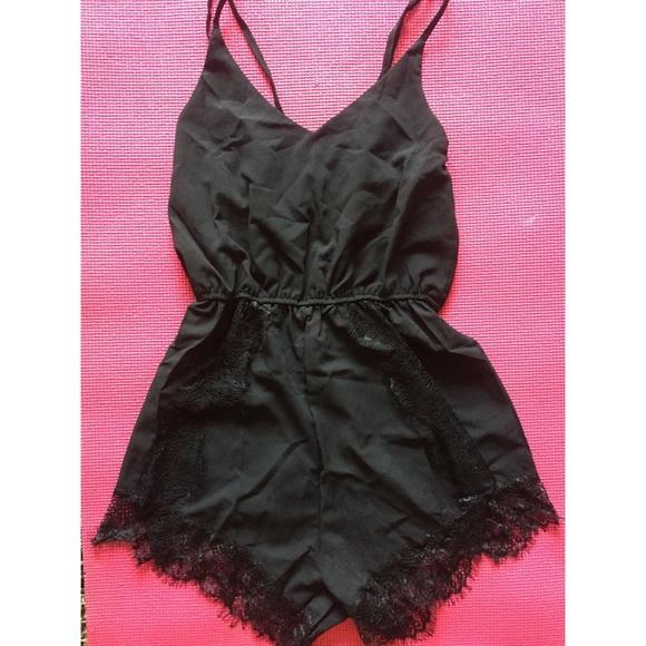 Black lace romper