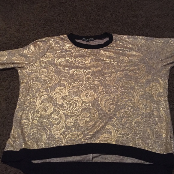 Gold tan and black sweater