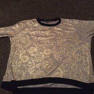 Gold tan and black sweater