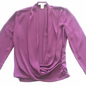 Forever 21 Love 21 Contemporary Plunge Wrap Blouse