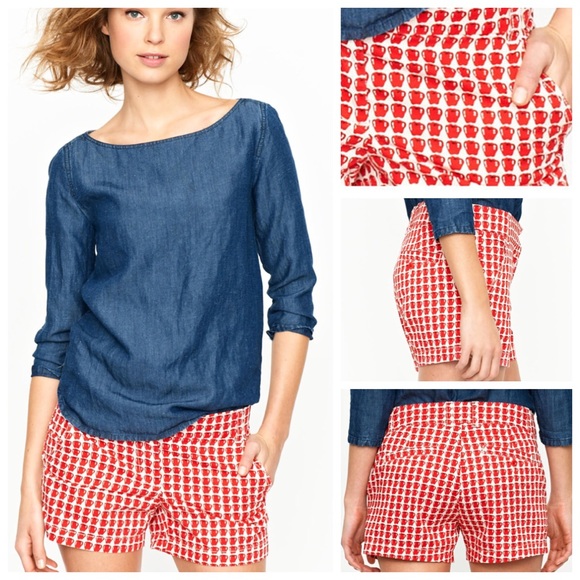 J. Crew Pants - J.CREW Delicious Mini Apple Print Shorts