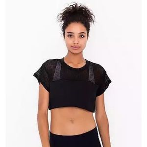 Waffle Mesh Crop Tee