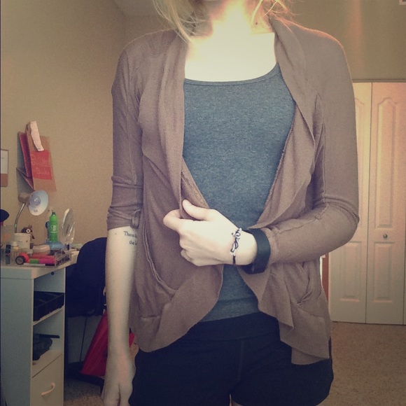 Brown High-Low Cardigan