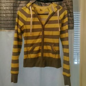 Stripped Zipper Hoodie