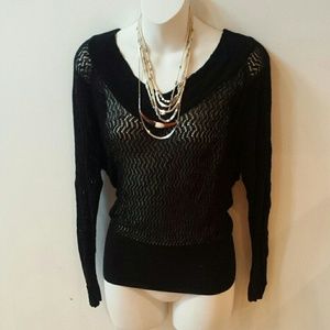 Black see through sweater. So soft!