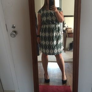 Merona Belted Dress with Awesome Pattern