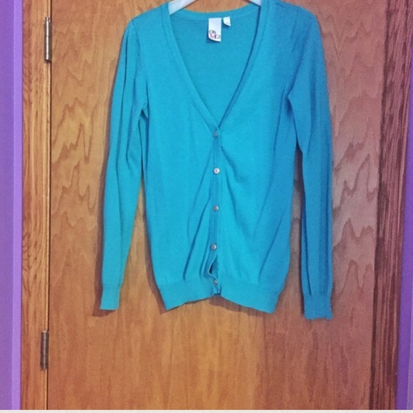 Turquoise Button Down Cardigan - Picture 4 of 4