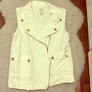 Forever 21 white denim vest