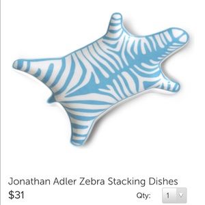 Jonathan Adler Zebra Print Dish / Mini Tray NEW