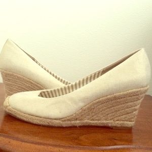 Sparkly Nude Wedges