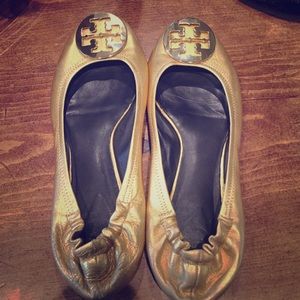 Gold Tory Burch Flats size 9