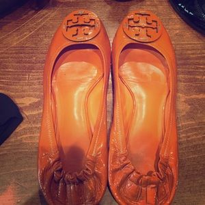 Tory Burch Orange Flats Size 9