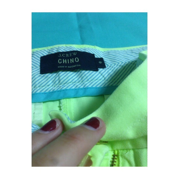 Neon Yellow Chino Shorts - Picture 2 of 4