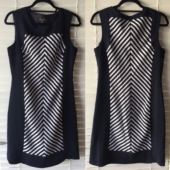 Voir Voir Dresses & Skirts - Navy and white striped shift dress