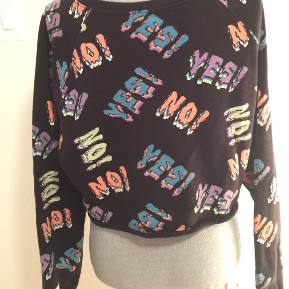 "Yes, No" Cropped Sweater - Picture 2 of 3