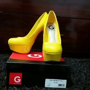 Bright yellow pumps