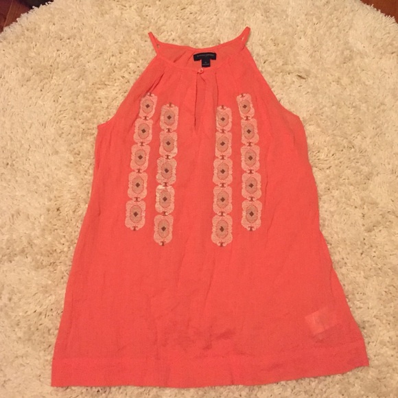 Banana Republic coral gauze sleeveless top