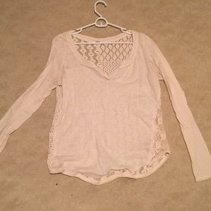 Free People long sleeve shirt with crochet back.