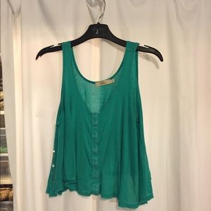 Nordstrom teal flowy tank top