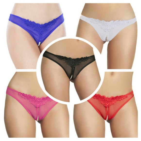 5 Lace Pearl Thongs