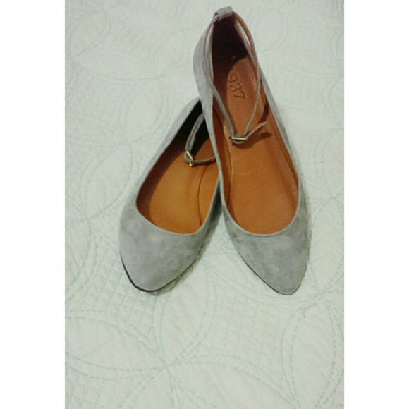 Grey Suede Ankle Strap Wedges