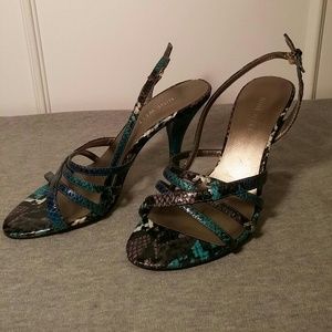 Nine West Snake Print Strappy High Heel Sandals