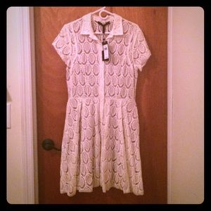 Brand new BCBG white and nude summer dress