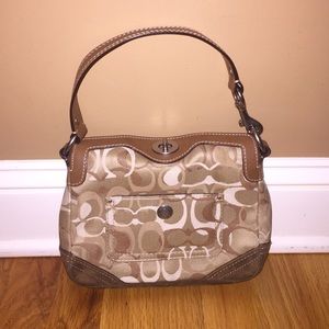 Small beige and brown Coach bag!