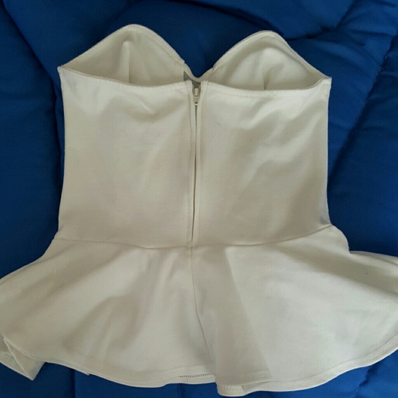 SOLD White peplum top(WILL BE DONATED 4/2/16) - Picture 2 of 2