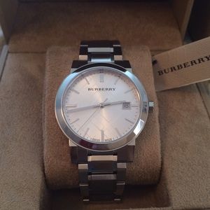Burberry check stamped ladies bracelet watch