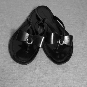 Black Lucite Thong Flip Flops