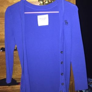 Royal blue 3/4 sleeve cardigan