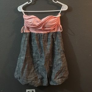 Strapless pink & grey 5-7-9 dress!