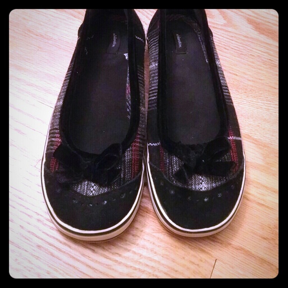 Xhilaration Plaid with Bow Front Ballet Flats - Picture 1 of 3