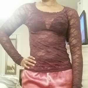 Purple lace long sleeve