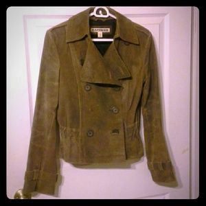 Leather military jacket