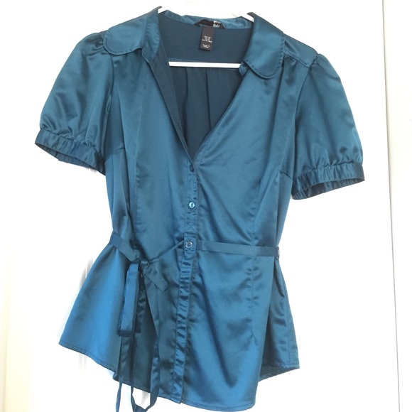 H&M gorgeous Teal Dress Shirt Size 12