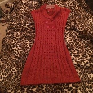 Adorable dark red sweater dress, great for Fall!!
