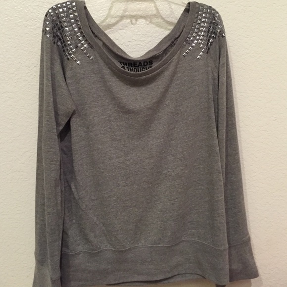 Threads 4 Thought Studded Grey Sweater
