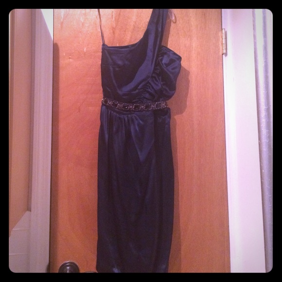 Trina Turk Navy Cocktail Dress with Jewel Belt