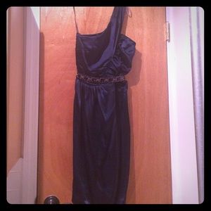 Trina Turk Navy Cocktail Dress with Jewel Belt