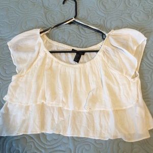 Forever 21 white boho style crop top