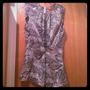 Tory Burch Black and White Shimmery Top